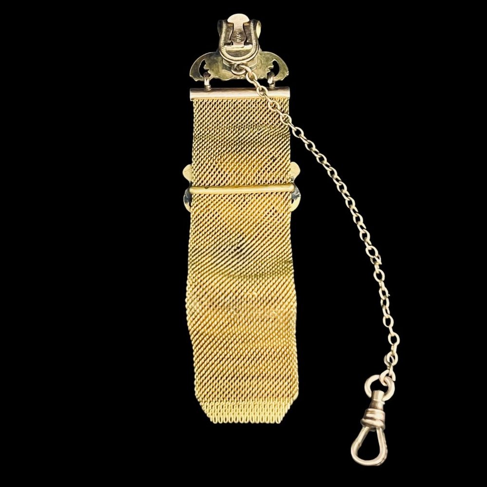 Antique Lion Watch FOB With Pink And Clear Rhinestones (4667) - Picture 7 of 7